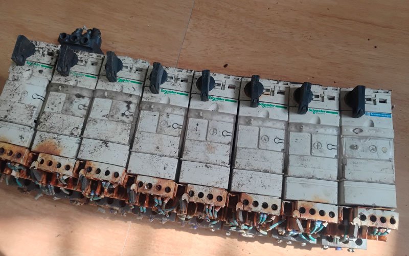 Control relays and modules from a decommissioned panel